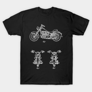 Motocycle Vintage Patent Drawing T-Shirt